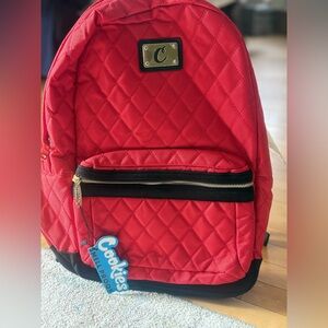 Cookies Smell Proof Backpack Red Quilted Travel Bag Streetwear New